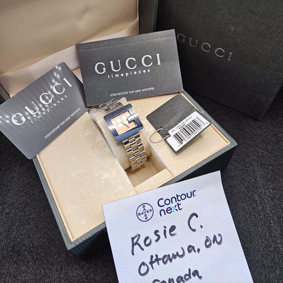 Authentic GUCCI 3605L G-Shape Copper Dial Stainless Steel Women's watch - Picture 1 of 17